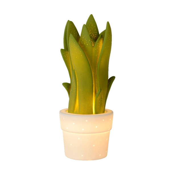 Pöytävalaisin Lucide Sansevieria, 12x12.7x31.6cm, 25W, vihreä