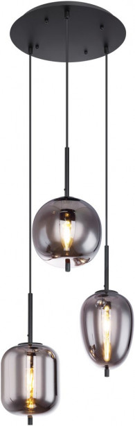 Riippuvalaisin Globo Blacky, Ø46cm, savunharmaa/musta
