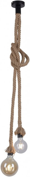 Riippuvalaisin, Leuchten Direkt Rope, 2xE27, Ø10cm, beige