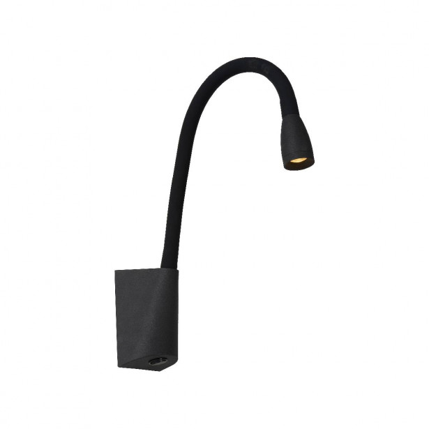 LED-yöpöytävalaisin Lucide Galen, 25x35x48cm, 3W, musta