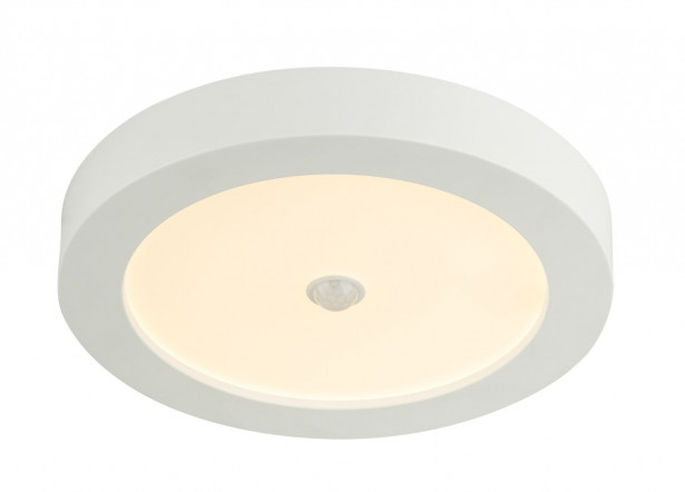 LED-kattovalaisin Globo Paula, Ø22.6x3.5cm, 18W, liiketunnistimella, valkoinen