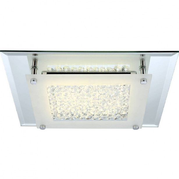 LED-plafondi Globo Liana, 28x28cm, 12W, teräs