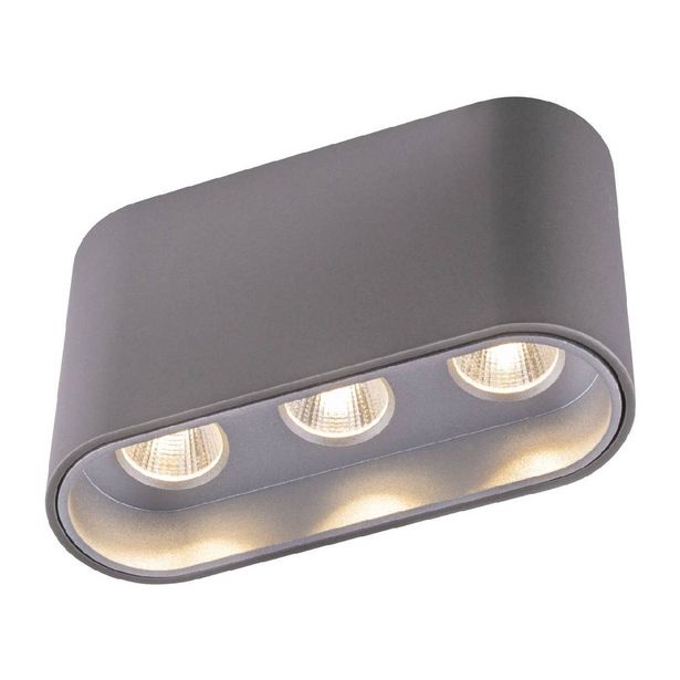 LED-kattospotti Globo Tugha, 10.5x3.8cm, 7W, harmaa