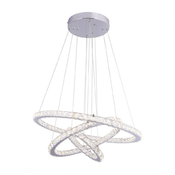 LED-riippuvalaisin Globo Marylin, Ø70cm, 76W, kromi