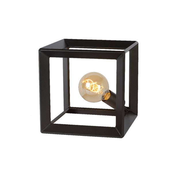 Pöytävalaisin Lucide Thor, 25x25x25cm, 60W, musta