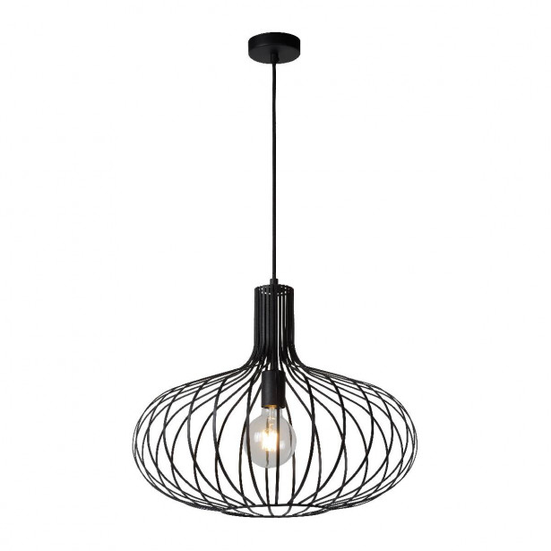 Riippuvalaisin Lucide Manuela, Ø50cm, 60W, himmennettävä, musta