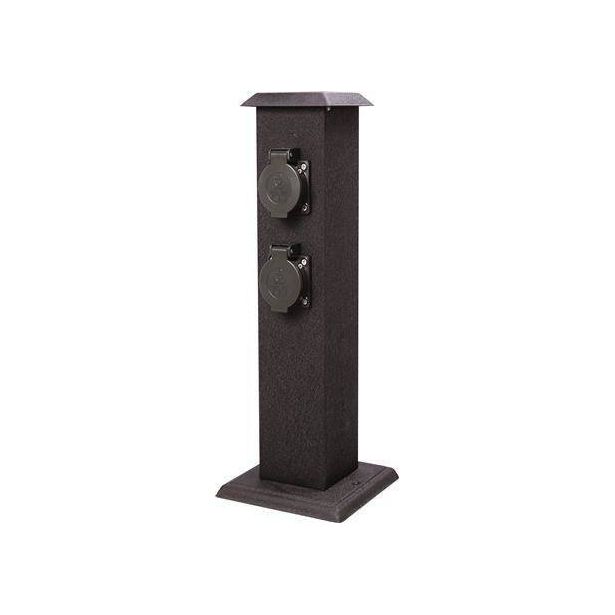 Ulkopylväs pistorasialla Smartwares Garden Pole 3680W, 230V IP44 musta