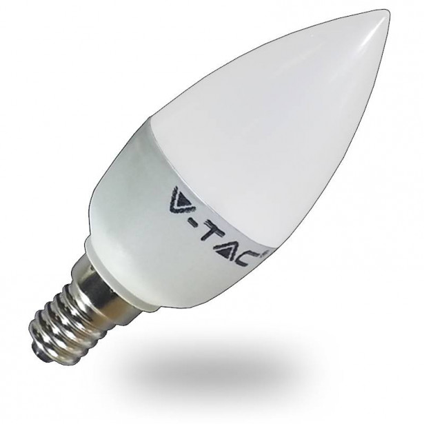 LED-lamppu Kynttilä V-TAC VT-1855, 6W, 230V, 4500K, 470lm, IP20, Ø 37mm
