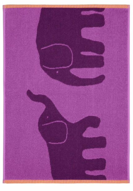 Käsipyyhe Finlayson Elefantti Vapaa, 50x70cm, luomupuuvilla, violetti/oranssi