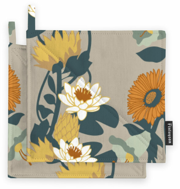 Patalappu Finlayson Kaksin, 22x22cm, 2kpl, oranssi/beige