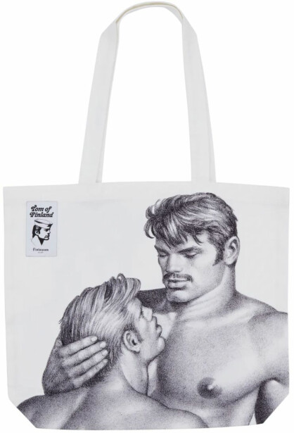 Kangaskassi Finlayson Tom of Finland Together, 45x42cm, musta/valkoinen
