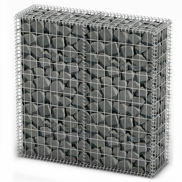 Gabion/kivikori kansilla, galvanoitu vaijeri, 100x100x30cm