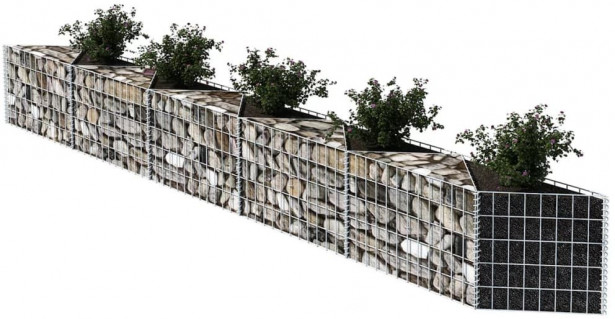 Kivikori, galvanoitu teräs, 300x30x50cm
