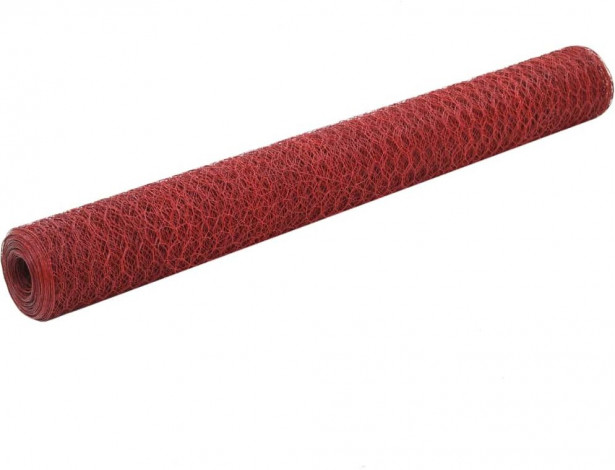 Kanaverkko teräs PVC pinnoitteella, silmäkoko 50mm, 36x1.2m, punainen