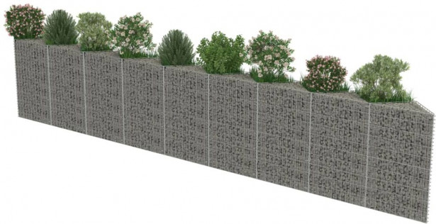 Kivikoriseinä, galvanoitu teräs, 630x30x100cm