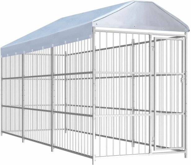 Koiran ulkohäkki katoksella, 450x150x200cm