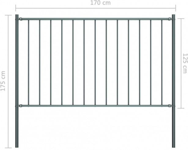 Aitapaneeli tolpilla, jauhemaalattu teräs, 1.7x1.25m, antrasiitti