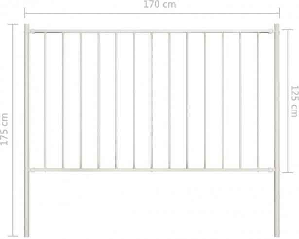 Aitapaneeli tolpilla, jauhemaalattu teräs, 1.7x1.25m, valkoinen