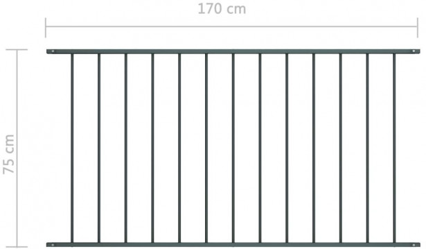 Aitapaneeli, jauhemaalattu teräs, 1.7x0.75m, antrasiitti