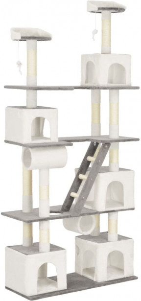 Kissan raapimispuu, sisal-pylväillä, 100x40x225cm, valkoinen