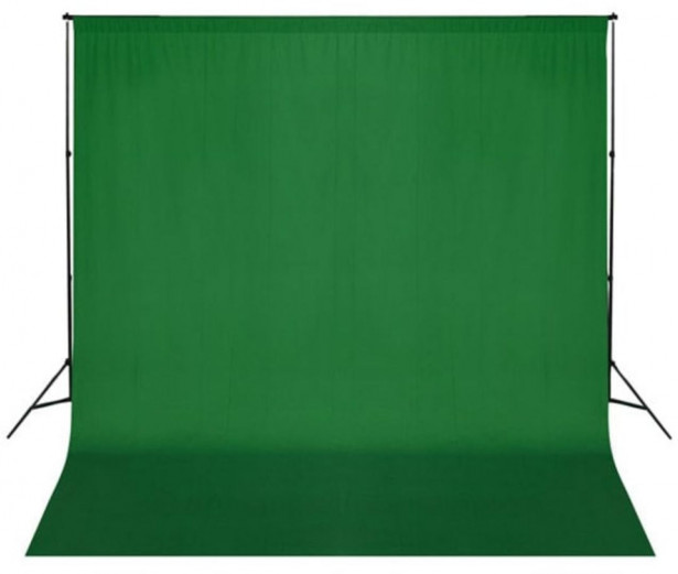Taustakangas puuvilla, chromakey, 300x300 cm, vihreä