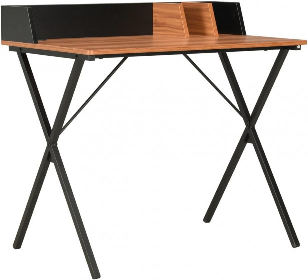 Työpöytä musta ja ruskea 80x50x84 cm_1