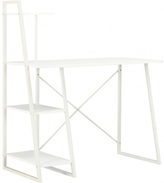 Työpöytä hyllyillä valkoinen 102x50x117 cm_1