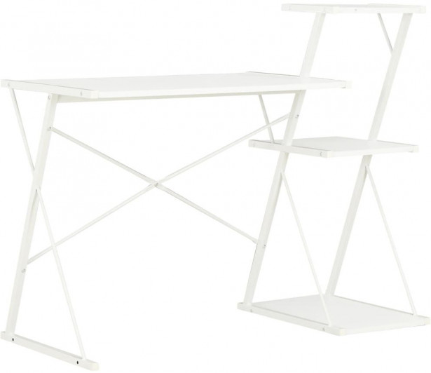 Työpöytä hyllyllä valkoinen 116x50x93 cm_1