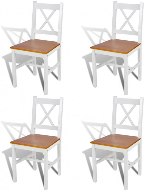 Ruokapöydän tuolit, 4 kpl, valkoinen mänty
