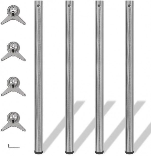 4 korkeussäädettävää pöydän jalkaa harjattu nikkeli 1100 mm_1