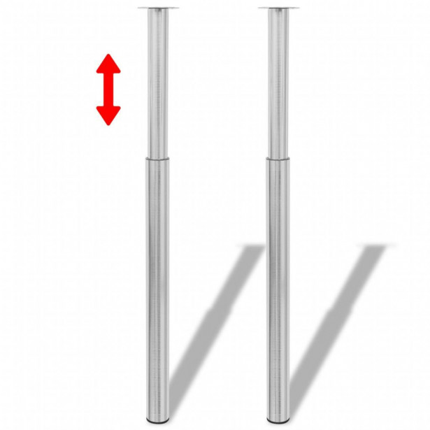 2 teleskooppista pöydän jalkaa harjattu nikkeli 710mm-1100mm_1