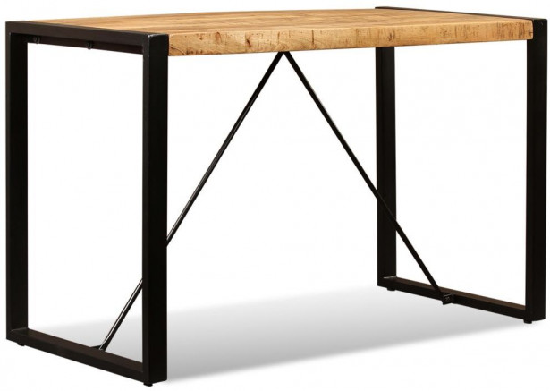 Ruokapöytä kiinteä karkea mangopuu 120 cm_1