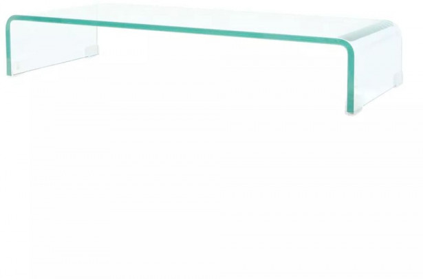 Tv-taso/näyttöteline kirkas lasi 80x30x13 cm_1