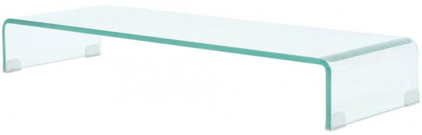 Tv-taso/näyttöteline kirkas lasi 90x30x13 cm_1