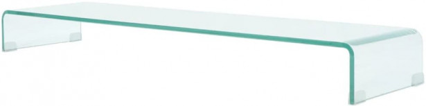 Tv-taso/näyttöteline kirkas lasi 120x30x13 cm_1