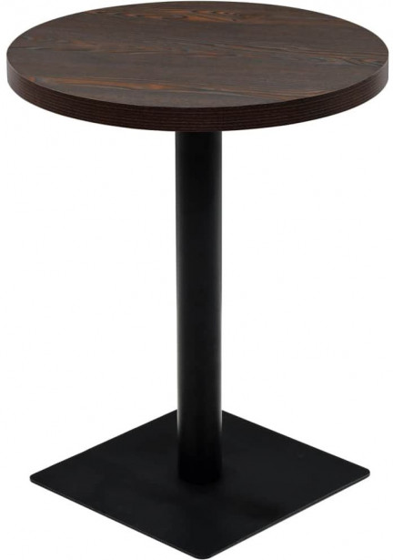 Bistropöytä mdf ja teräs pyöreä 60x75 cm tumma tuhka_1