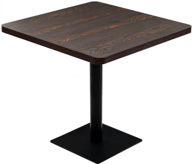 Bistropöytä mdf ja teräs neliö 80x80x75 cm tumma tuhka_1