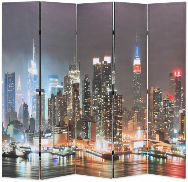 Taitettava tilanjakaja 200x170 cm new yorkin yömaisema_1