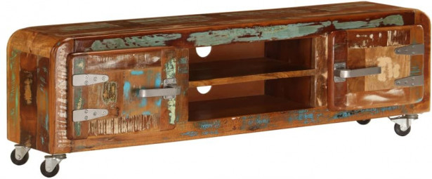 Tv-taso 120x30x36 kiinteä kierrätetty puu_1
