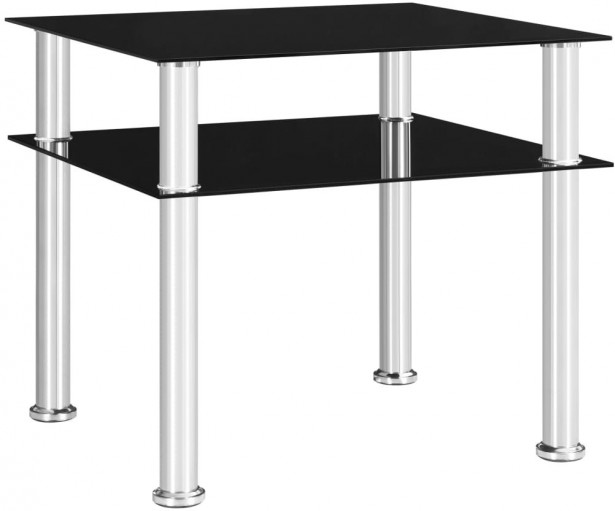 Sivupöytä musta 45x50x45 cm karkaistu lasi_1