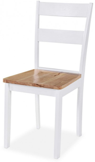 Ruokapöydän tuolit, 6 kpl, valkoinen täysi kumipuu