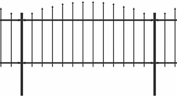 Puutarha-aita, keihäskärjillä, teräs, (0.5-0.75)x10.2m, musta