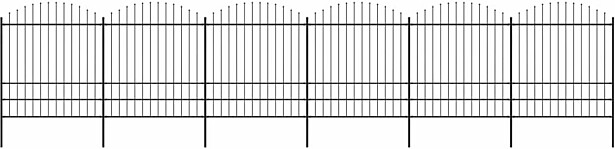 Puutarha-aita, keihäskärjillä, teräs, (1.75-2)x10.2m, musta