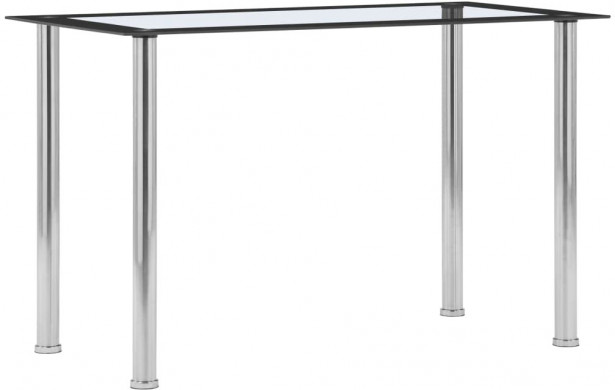 Ruokapöytä musta ja läpinäkyvä 120x60x75 cm karkaistu lasi_1
