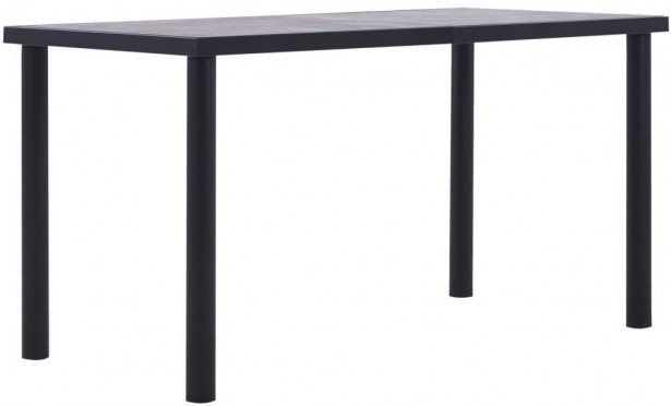 Ruokapöytä musta ja betoninharmaa 140x70x75 cm mdf_1