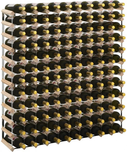 Viinipulloteline 120 pullolle kierrätetty puu_1