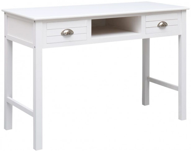 Kirjoituspöytä valkoinen 110x45x76cm puinen_1