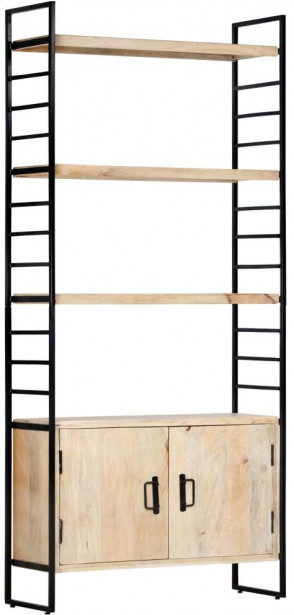 Kirjahylly 4 tasoa 80x30x180 cm täysi mangopuu_1
