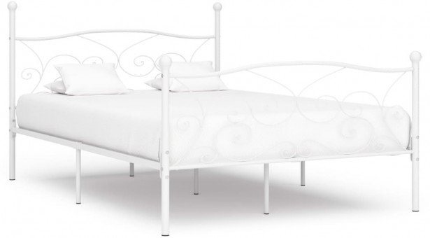 Sängynrunko sälepohjalla valkoinen metalli 120x200 cm_1