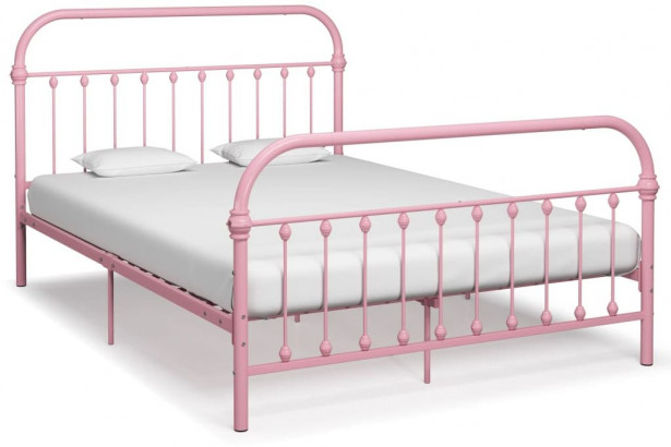 Sängynrunko pinkki metalli 120x200 cm_1